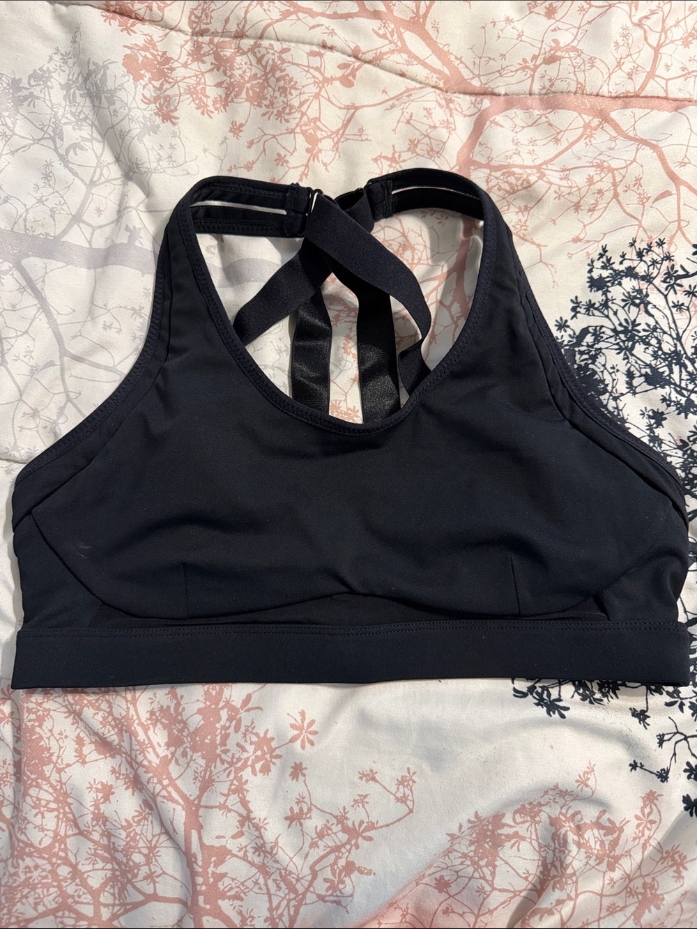 Fabletics Black Crisscross Back Sports Bra